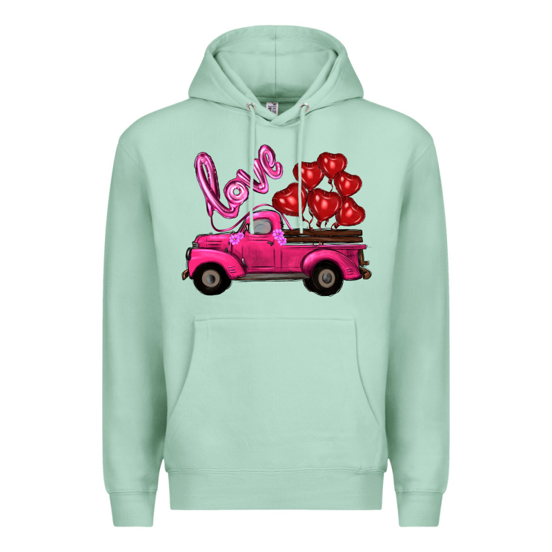 Valentines Day Turck With Balloons Premium Hoodie by RanaPortraitStore | Teevron