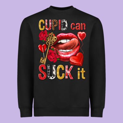 Cupid Can Suck It Valentine's Day Heavyweight Sweatshirt Designed By Howdyjamesfarm