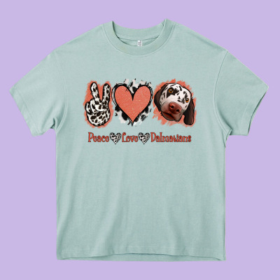 Peace Love Dalmatians Heavy Core Tee Designed By Jasminsmagicworld