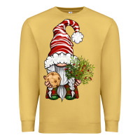 Antique Gold Christmas Gnome With Cookie Premium Sweatshirt - BundleAndBundleShop