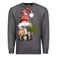 Charcoal Heather Christmas Gnome With Cookie Premium Sweatshirt - BundleAndBundleShop