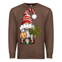Chestnut Christmas Gnome With Cookie Premium Sweatshirt - BundleAndBundleShop