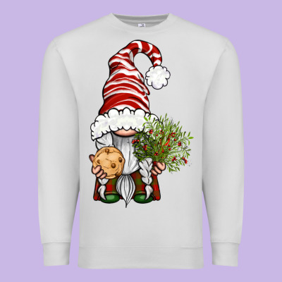 Christmas Gnome With Cookie Premium Sweatshirt Designed By Bundleandbundleshop