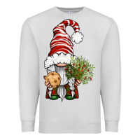 Dove Grey Christmas Gnome With Cookie Premium Sweatshirt - BundleAndBundleShop