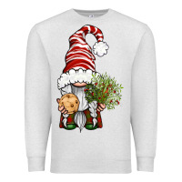Oatmeal Heather Christmas Gnome With Cookie Premium Sweatshirt - BundleAndBundleShop