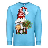 Ocean Blue Christmas Gnome With Cookie Premium Sweatshirt - BundleAndBundleShop