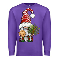 Purple Christmas Gnome With Cookie Premium Sweatshirt - BundleAndBundleShop