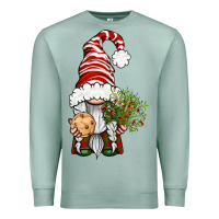 Seafoam Christmas Gnome With Cookie Premium Sweatshirt - BundleAndBundleShop