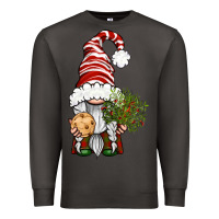 Smoke Christmas Gnome With Cookie Premium Sweatshirt - BundleAndBundleShop