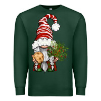Sports Green Christmas Gnome With Cookie Premium Sweatshirt - BundleAndBundleShop