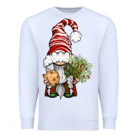 White Christmas Gnome With Cookie Premium Sweatshirt - BundleAndBundleShop
