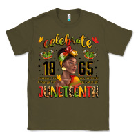 Army Green celebrate 1865 juneteenth with black woman Classic Tee - LillyAllenDesigns