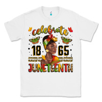 White celebrate 1865 juneteenth with black woman Classic Tee - LillyAllenDesigns