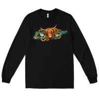 Black tennessee map long haired cow Long Sleeve Tee - Jasminsmagicworld