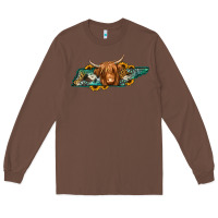 Chestnut tennessee map long haired cow Long Sleeve Tee - Jasminsmagicworld