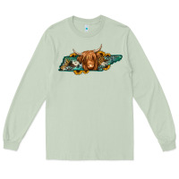 Matcha tennessee map long haired cow Long Sleeve Tee - Jasminsmagicworld