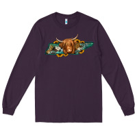 Plum tennessee map long haired cow Long Sleeve Tee - Jasminsmagicworld