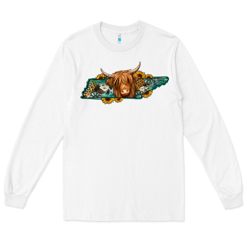 Tennessee Map Long Haired Cow Long Sleeve Tee by Jasminsmagicworld | Teevron