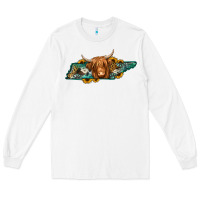 White tennessee map long haired cow Long Sleeve Tee - Jasminsmagicworld