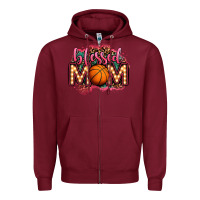 Burgundy blessed basketball mom lightbulb letters Zipper Hoodie - OliviaCreatesArt