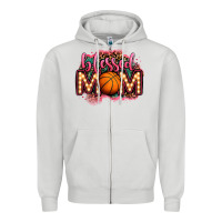 Dove Grey blessed basketball mom lightbulb letters Zipper Hoodie - OliviaCreatesArt