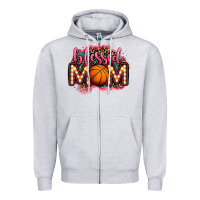 Heather Grey blessed basketball mom lightbulb letters Zipper Hoodie - OliviaCreatesArt