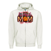 Oatmeal Heather blessed basketball mom lightbulb letters Zipper Hoodie - OliviaCreatesArt