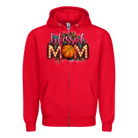 Red blessed basketball mom lightbulb letters Zipper Hoodie - OliviaCreatesArt