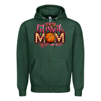 Sports Green blessed basketball mom lightbulb letters Zipper Hoodie - OliviaCreatesArt