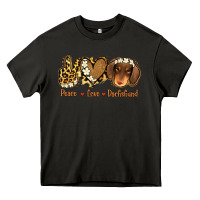 Asphalt Peace Love Dachshund Heavy Core Tee - Jasminsmagicworld