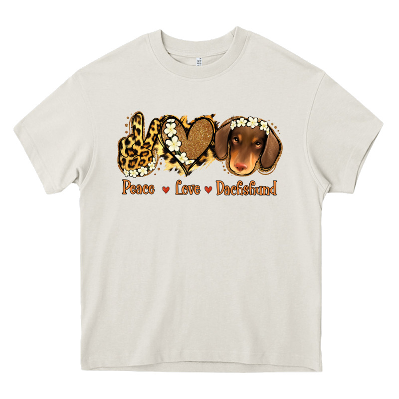 Peace Love Dachshund Heavy Core Tee by Jasminsmagicworld | Teevron