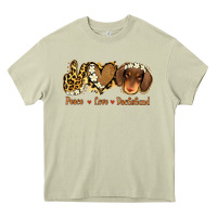 Mossy Peace Love Dachshund Heavy Core Tee - Jasminsmagicworld