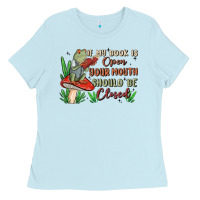Baby Blue if my book is open your mouth should be closed malia Ladies Tee - MaliasSmallBusiness