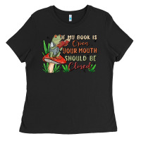 Black if my book is open your mouth should be closed malia Ladies Tee - MaliasSmallBusiness