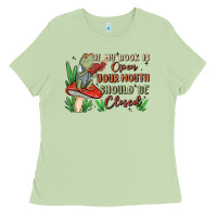 Matcha if my book is open your mouth should be closed malia Ladies Tee - MaliasSmallBusiness
