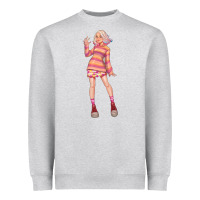 Heather Grey colorful girl Heavyweight Sweatshirt - TumblerDesignByShophia
