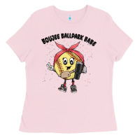 Bubblegum Pink boujee ballpark babe Ladies Tee - MaliasSmallBusiness