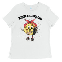 White boujee ballpark babe Ladies Tee - MaliasSmallBusiness