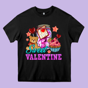 Sweet Valentine Heavy Core Tee Designed By Adodesignshop