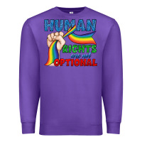 Purple Human Rights Are Not Optional Premium Sweatshirt - BundleAndBundleShop