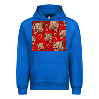 Cobalt Yorkshire Pig And Candy Cane Urban Hoodie - LillyAllenDesigns