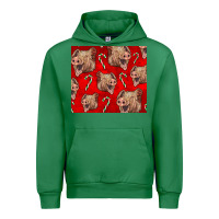 Emerald Yorkshire Pig And Candy Cane Urban Hoodie - LillyAllenDesigns