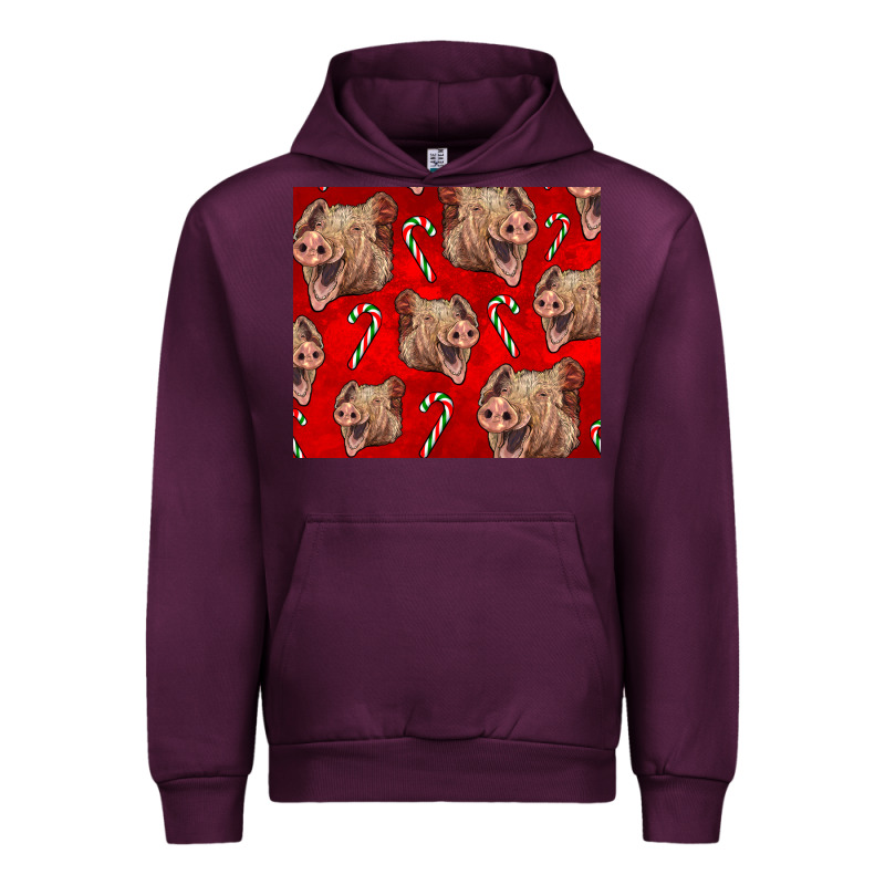 Yorkshire Pig And Candy Cane Urban Hoodie by LillyAllenDesigns | Teevron