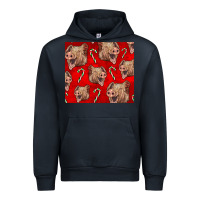 Navy Yorkshire Pig And Candy Cane Urban Hoodie - LillyAllenDesigns
