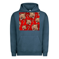 Pigment Midnight Navy Yorkshire Pig And Candy Cane Urban Hoodie - LillyAllenDesigns