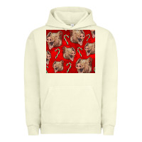 Pigment Pistachio Yorkshire Pig And Candy Cane Urban Hoodie - LillyAllenDesigns
