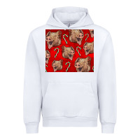 White Yorkshire Pig And Candy Cane Urban Hoodie - LillyAllenDesigns