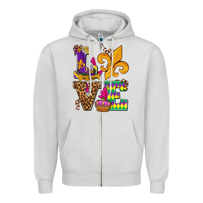 Mardi Gras Love Olivia Zipper Hoodie by OliviaCreatesArt | Teevron