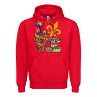 Red mardi gras love olivia Zipper Hoodie - OliviaCreatesArt