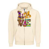 Sandshell mardi gras love olivia Zipper Hoodie - OliviaCreatesArt